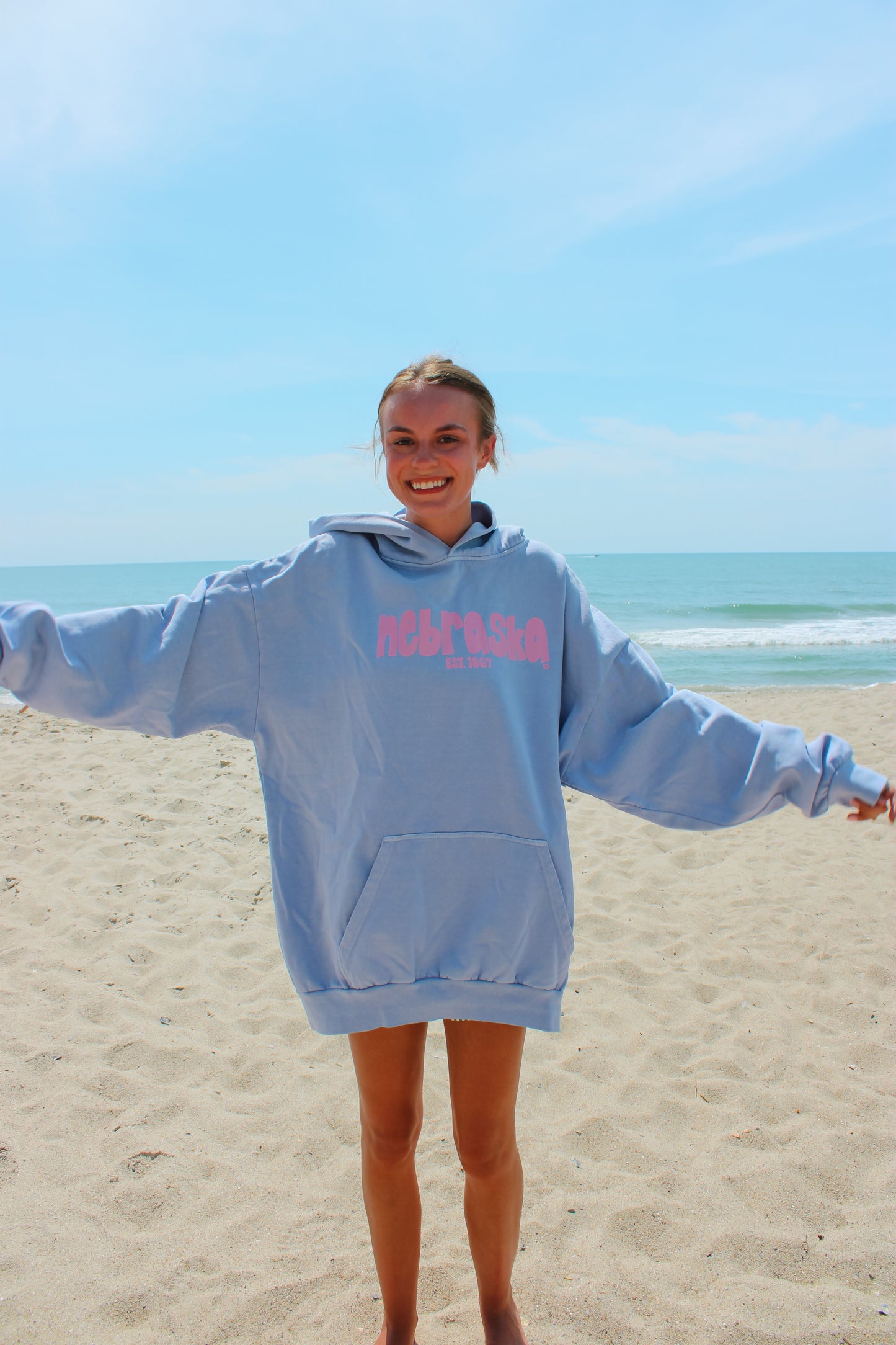 Nebraska Block Ice Hoodie