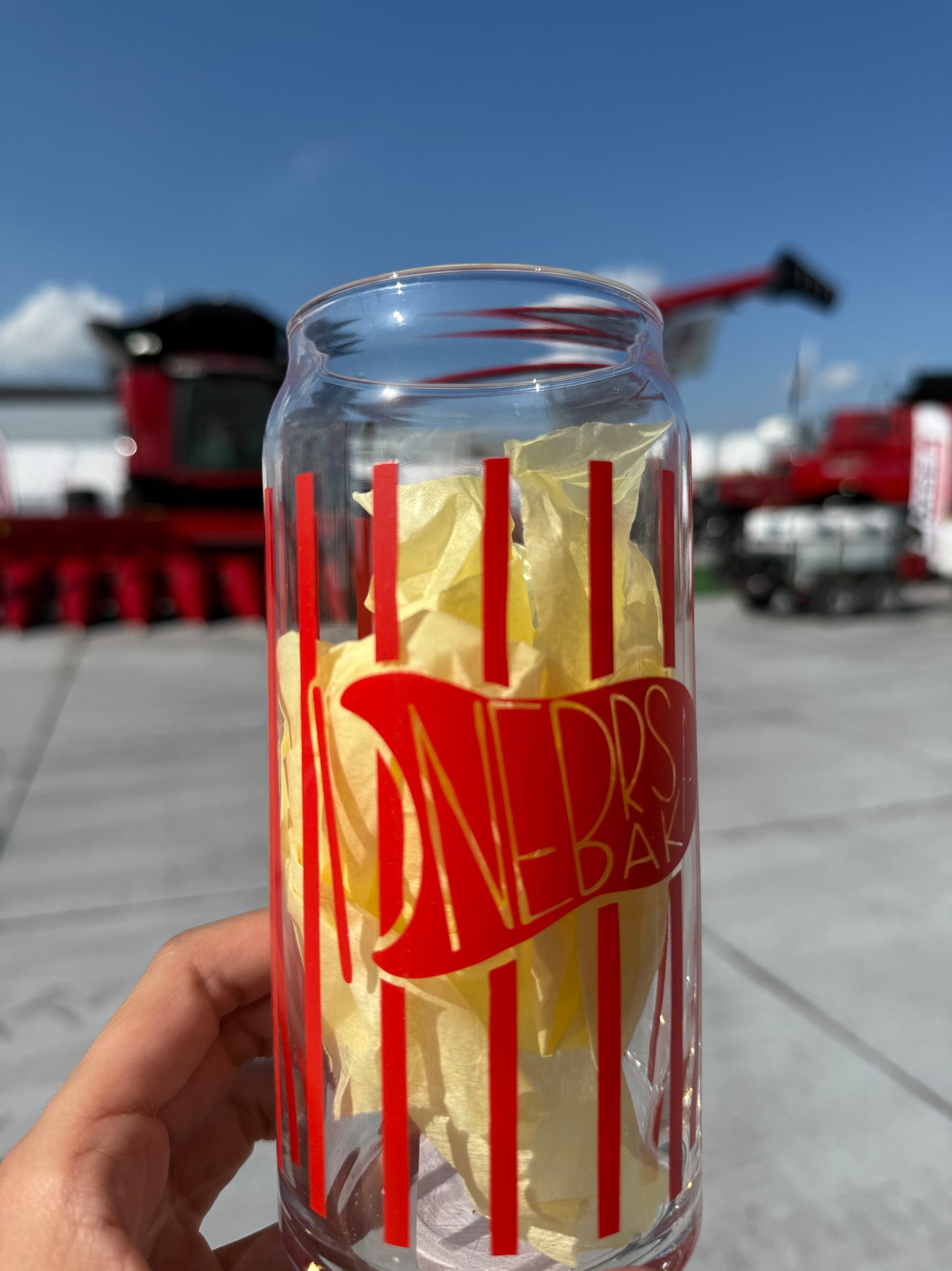 Nebraska Flag Glass Can 20oz
