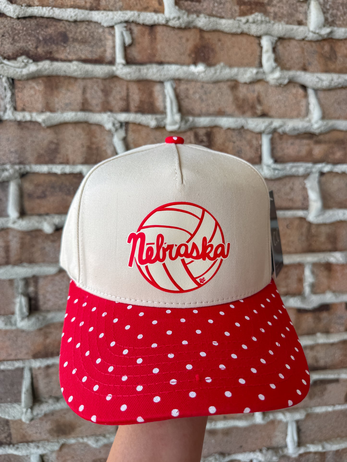 NE Volleyball Polka Dot Hat