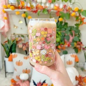 Fall Garden 16oz Glass Can