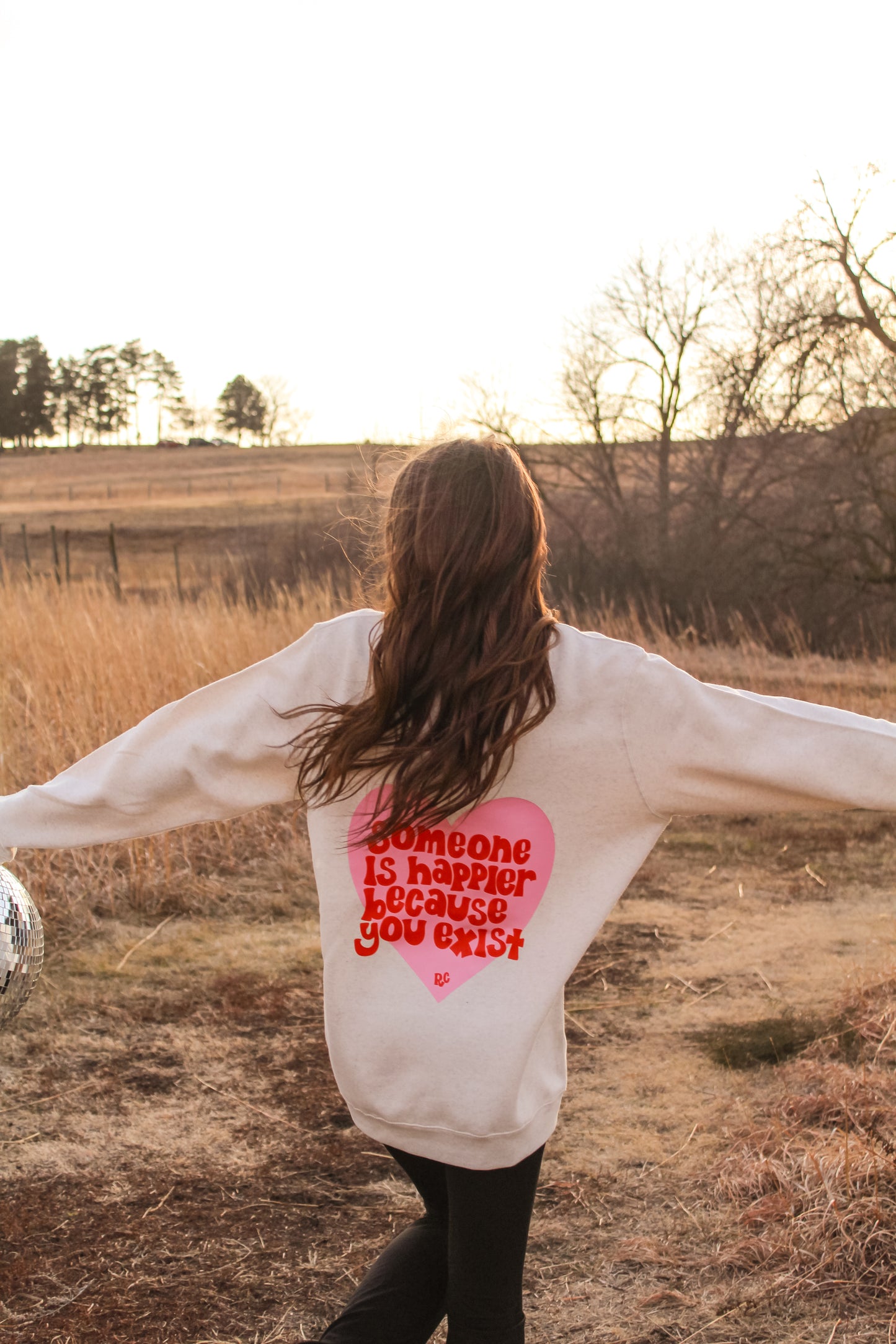Someone Is Happier Because You Exist Crewneck Natural