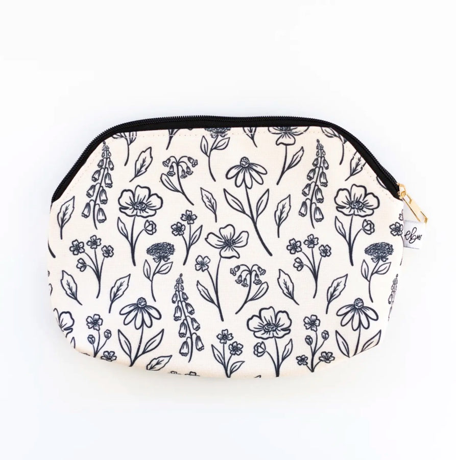 Ivory Pressed Zipper Pouch