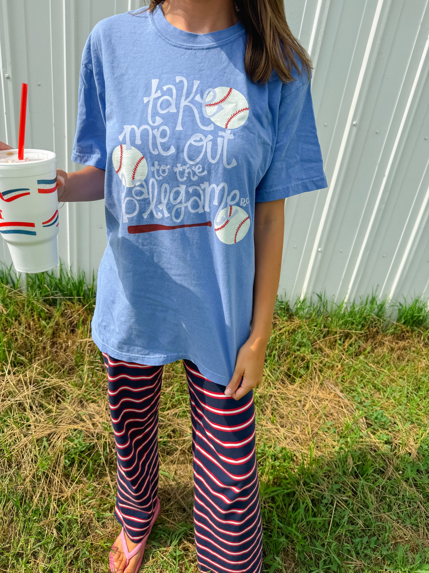 Take Me Out to the Ballgame Tee Blue