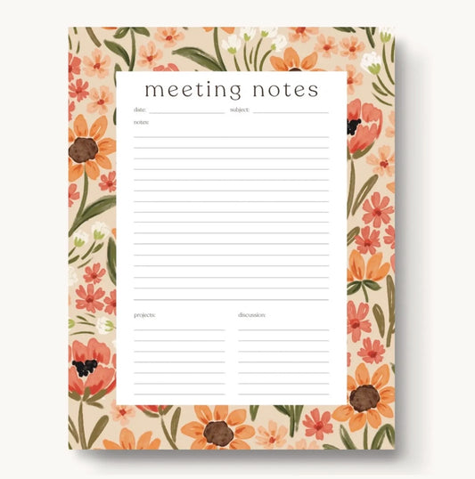 Sunflower Meetings Notepad