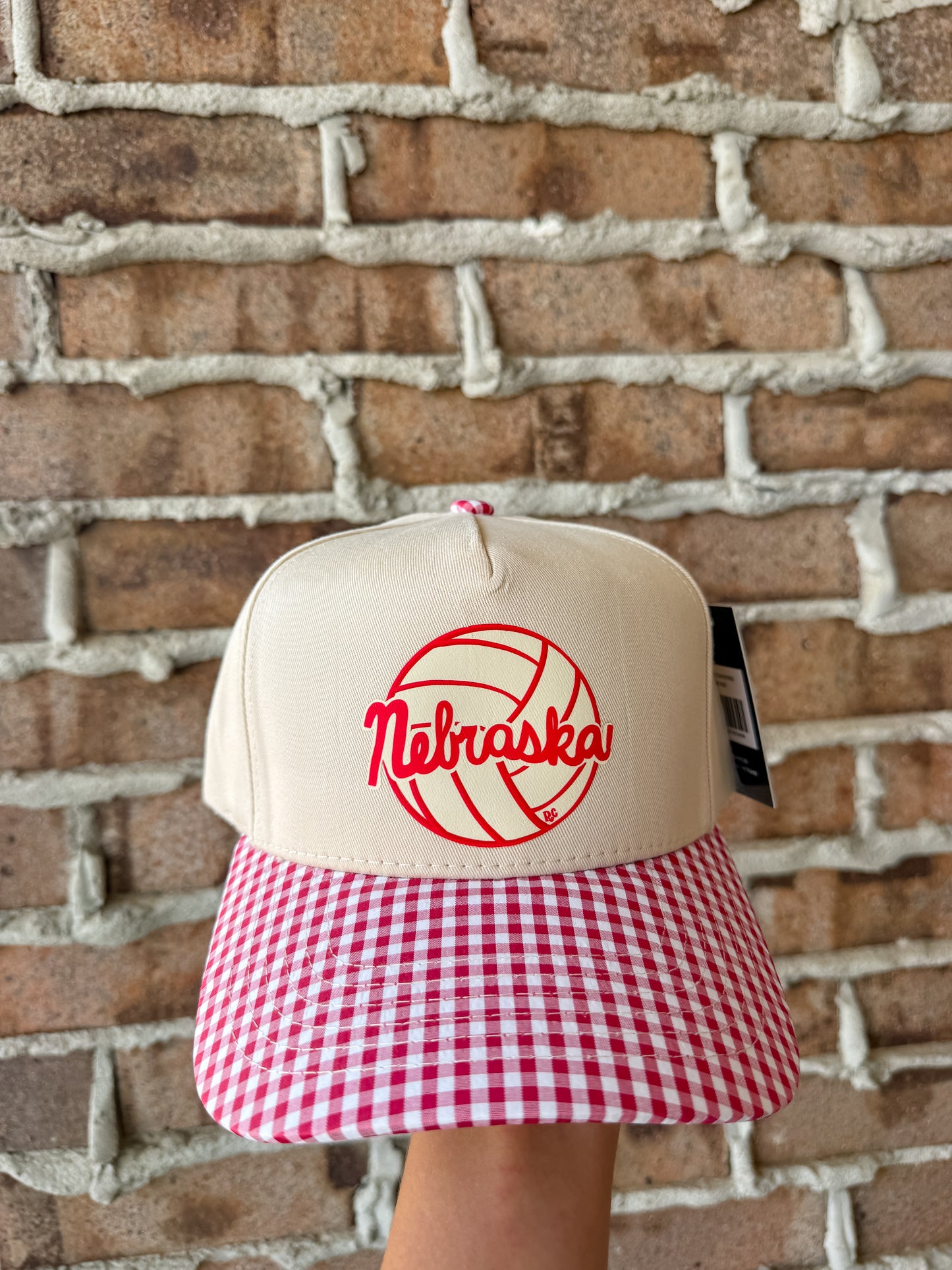 NE Volleyball Gingham Hat