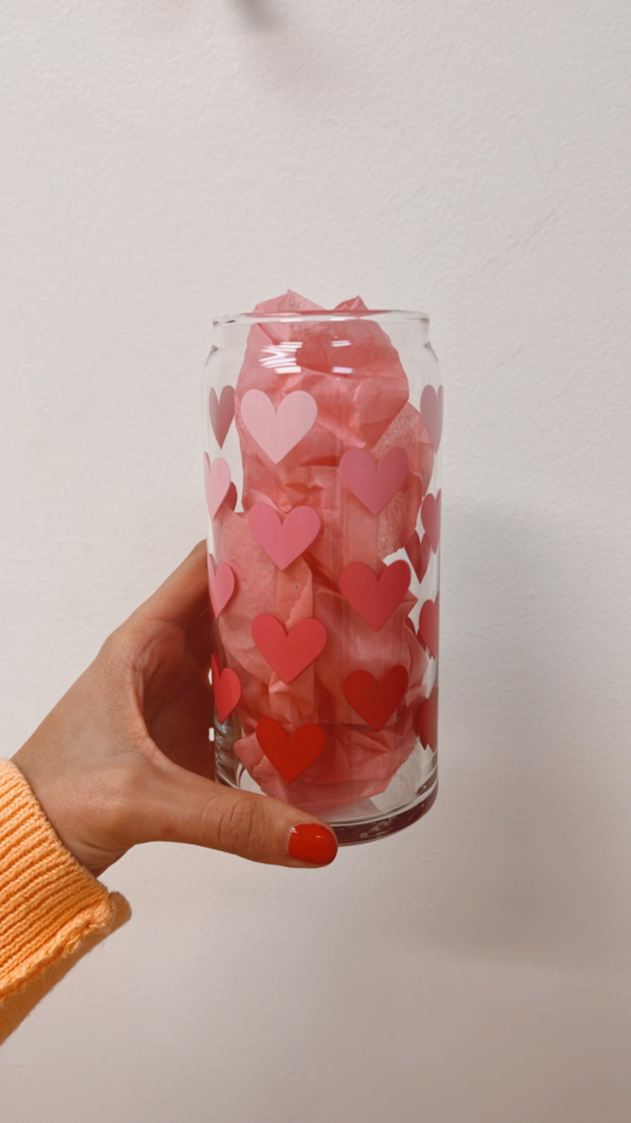 Heart 20oz Glass Can
