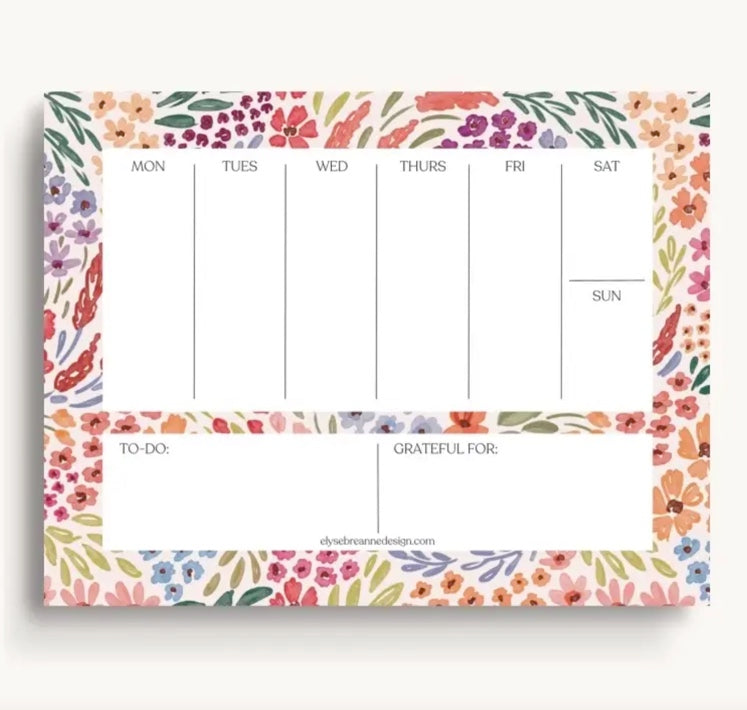 Dusty Floral Weekly Notepad