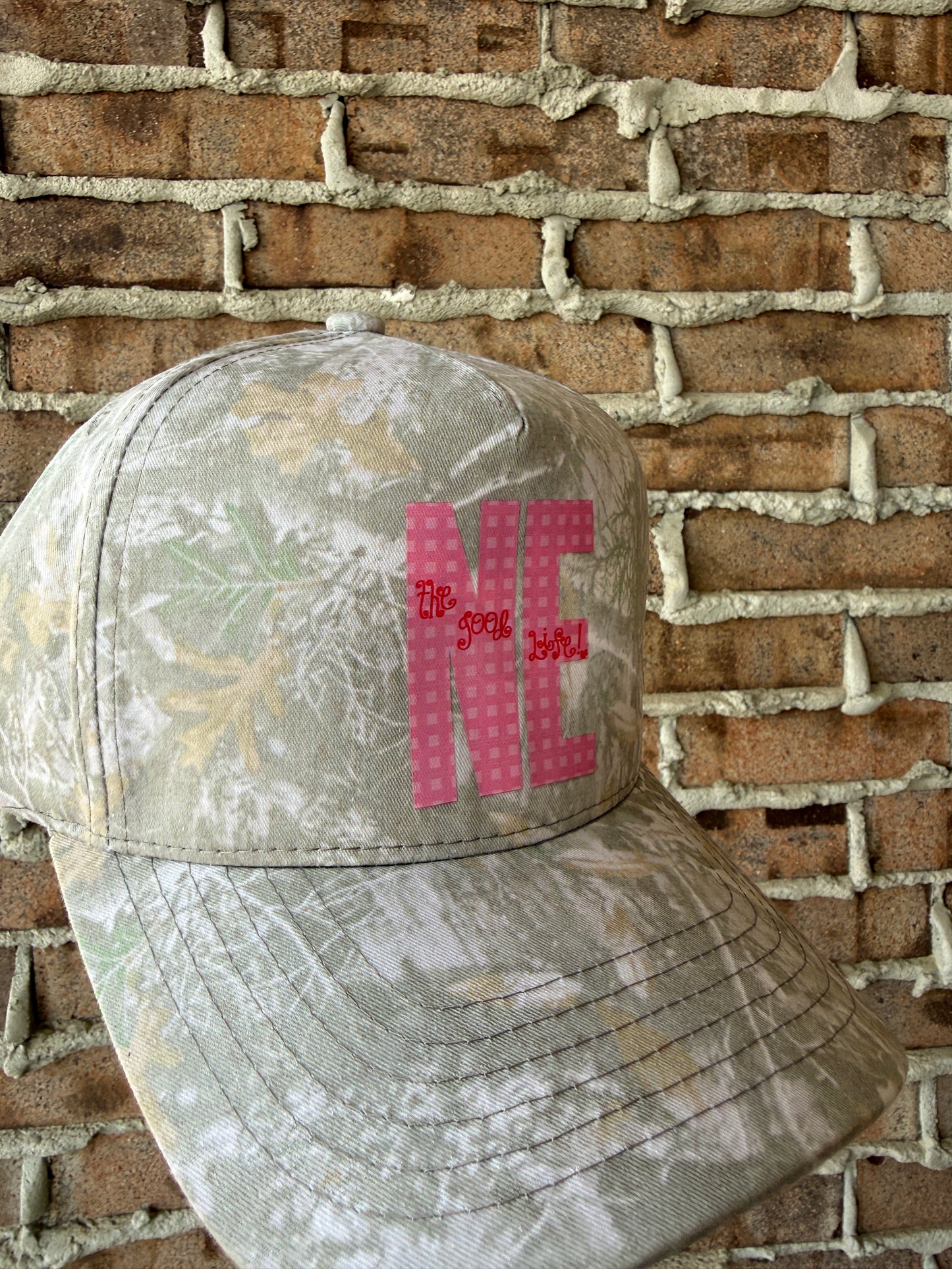 Camo Pink NE Gingham Hat