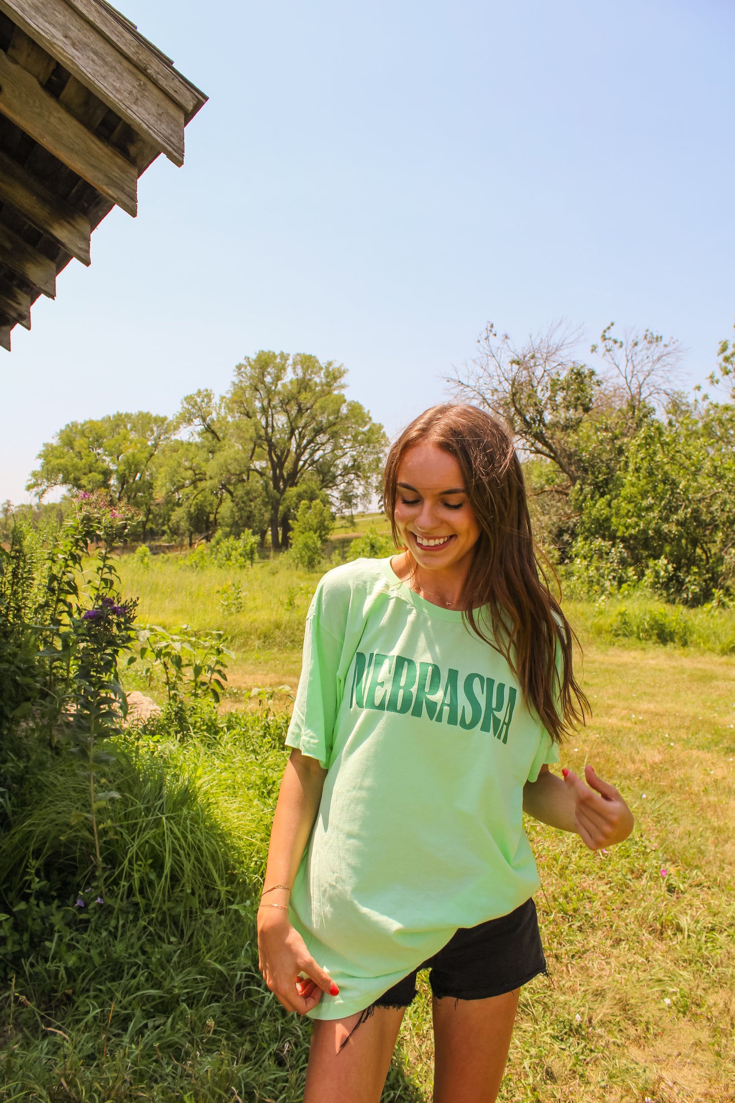 Nebraska Raine Signature Tee Green