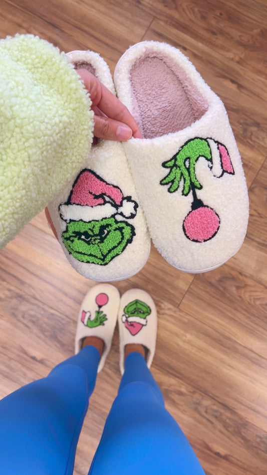 Pink Grinch Slippers