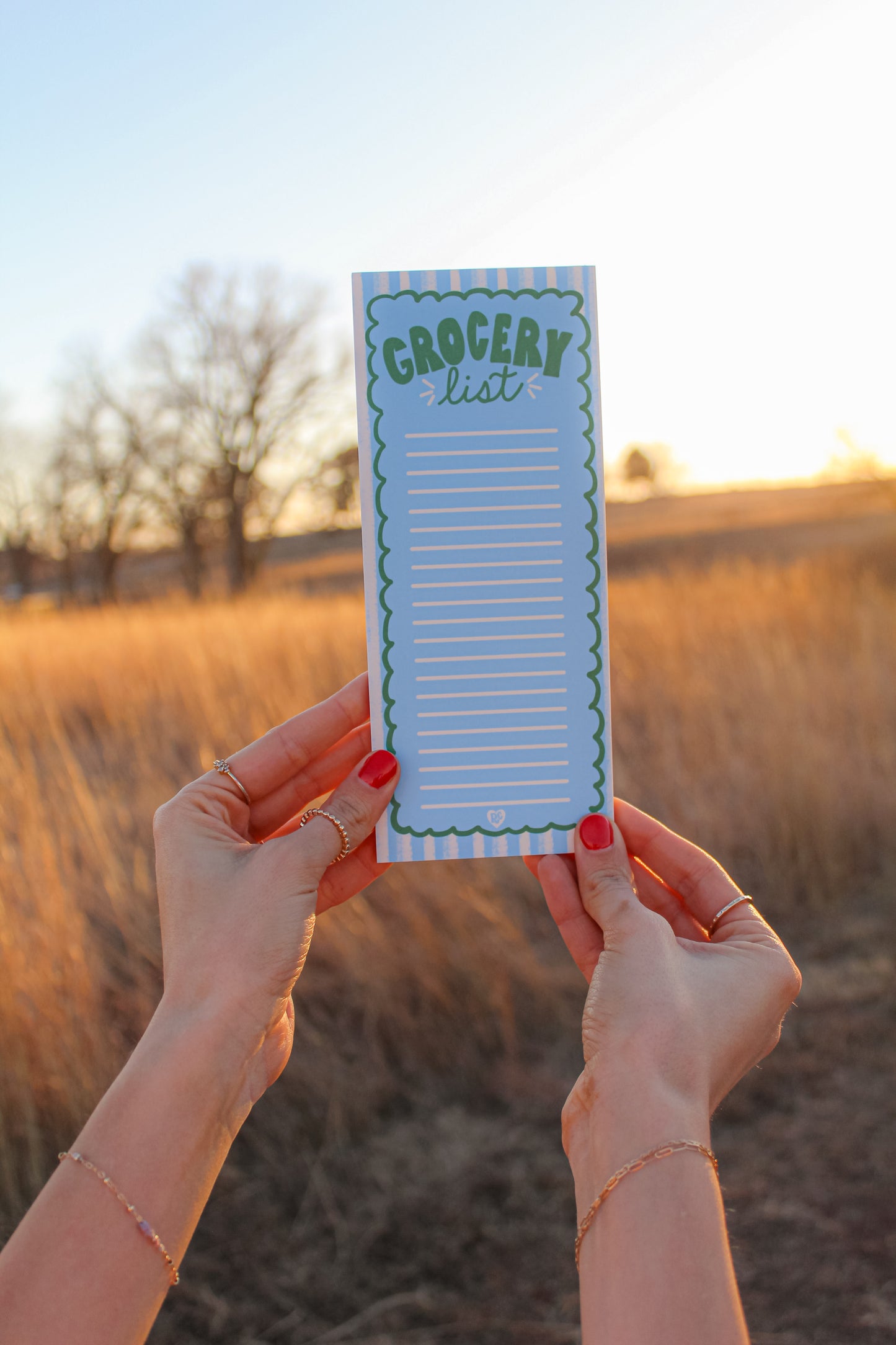 Striped Blue Grocery Notepad