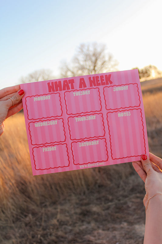 What A Week Jumbo Notepad Pink