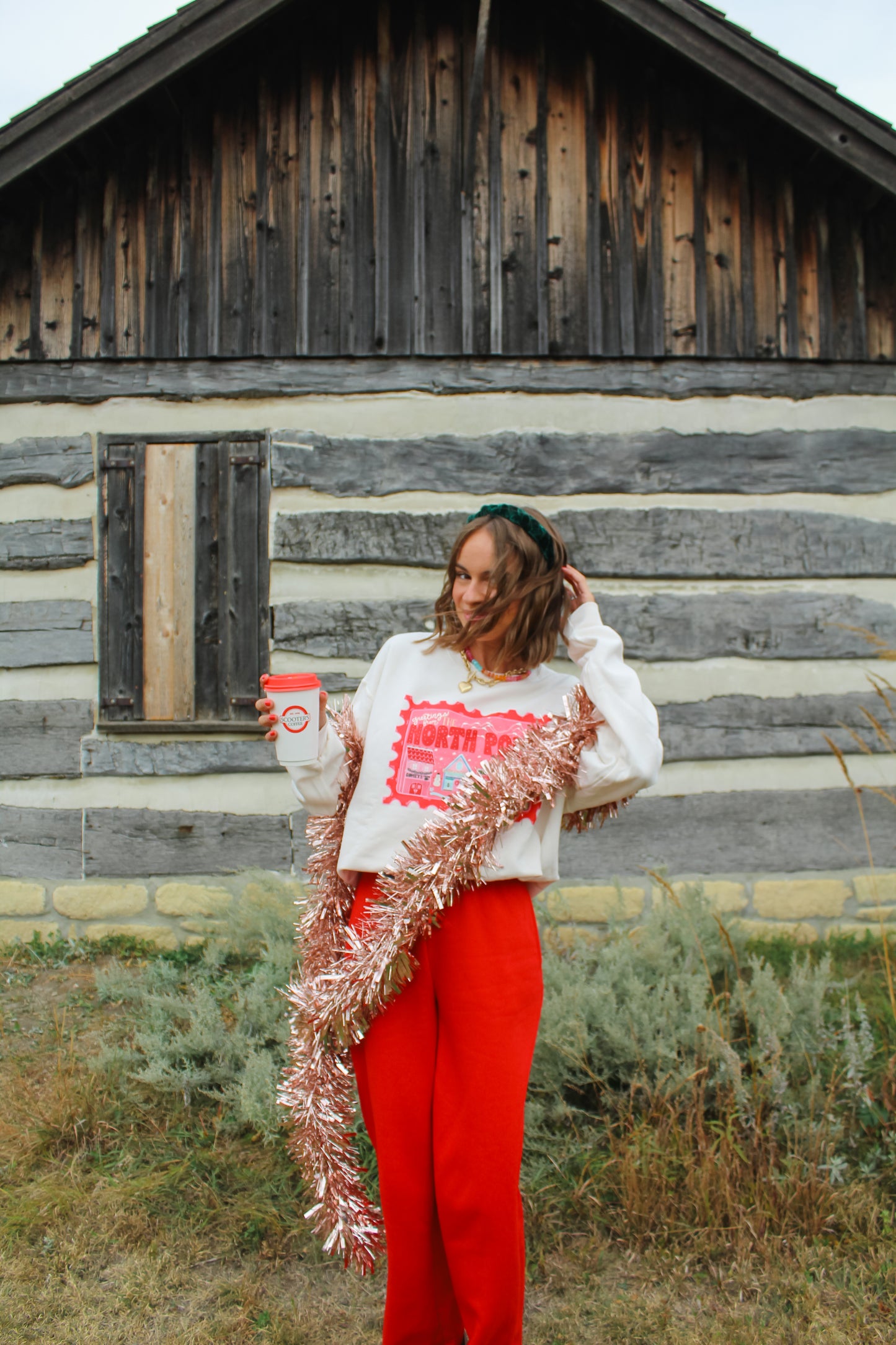 North Pole Stamp Ivory Crew