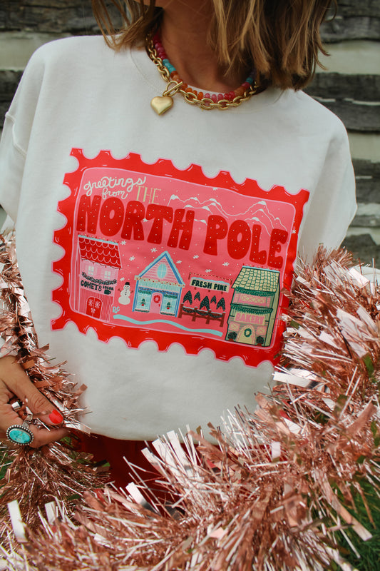 North Pole Stamp Ivory Crew