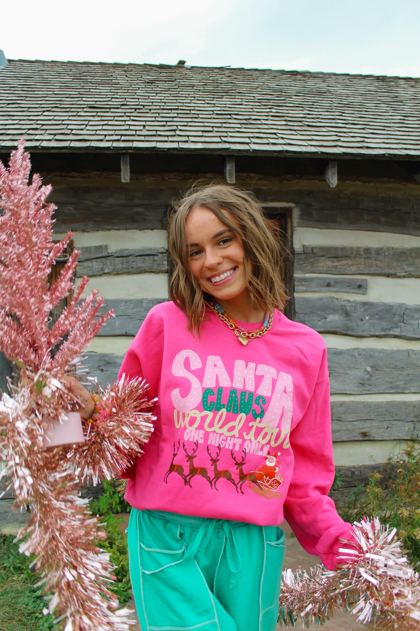 Santa Claus World Tour Sweatshirt Pink