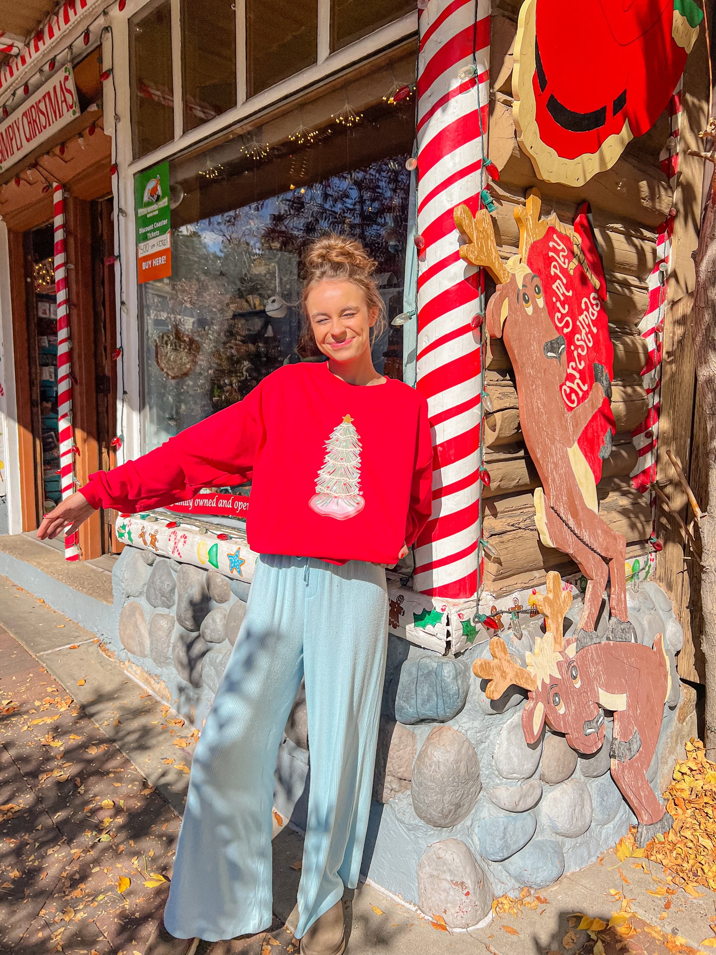 Holly Jolly Tree Sweatshirt Red