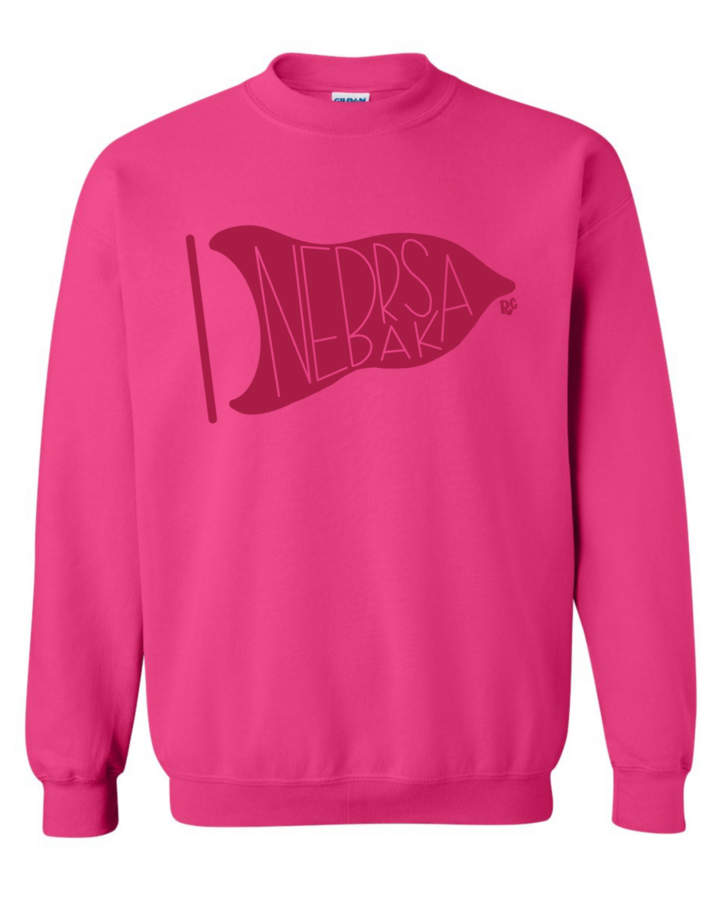 Nebraska Flag Pink Crew