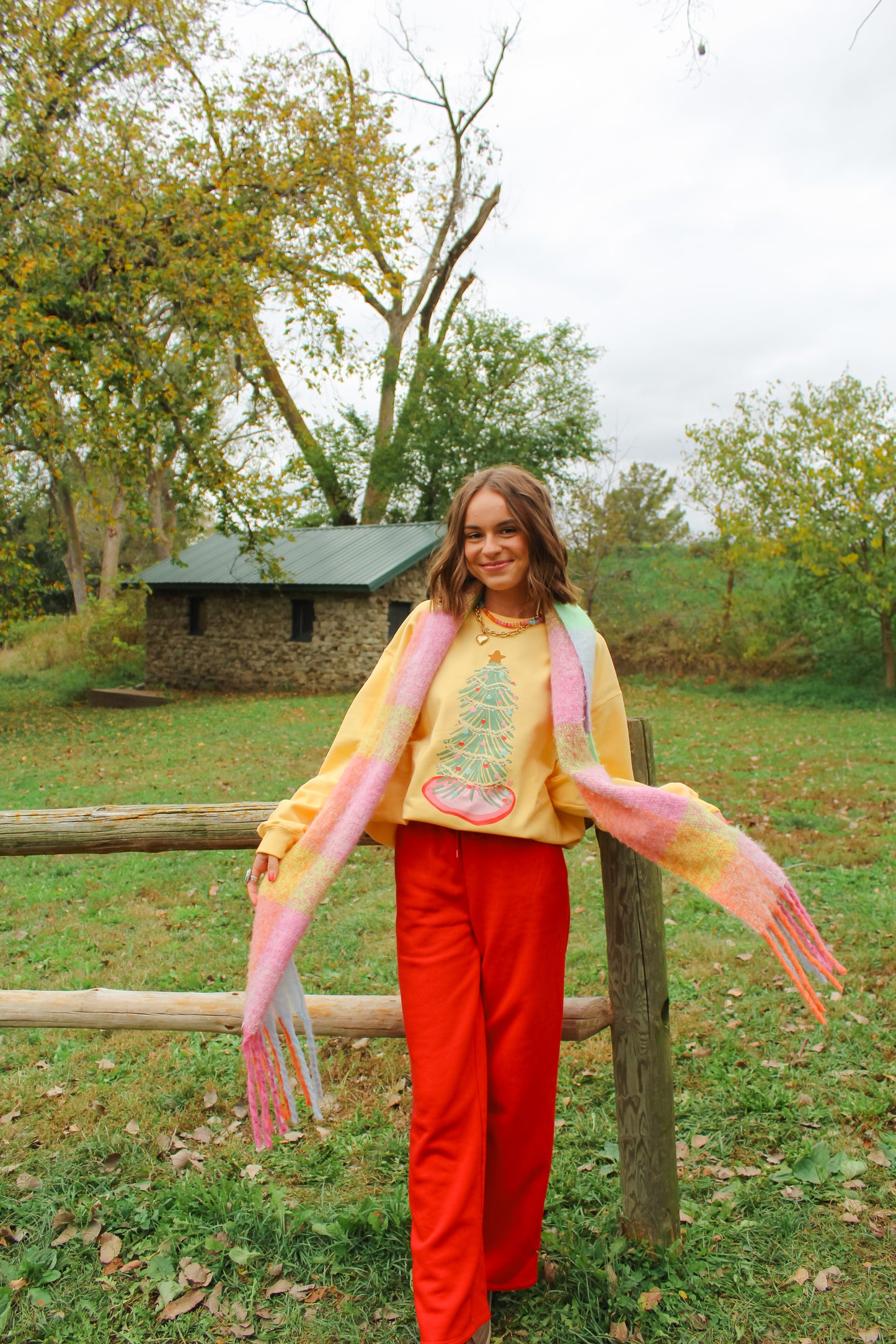 Festive Tree Sweatshirt Yellow
