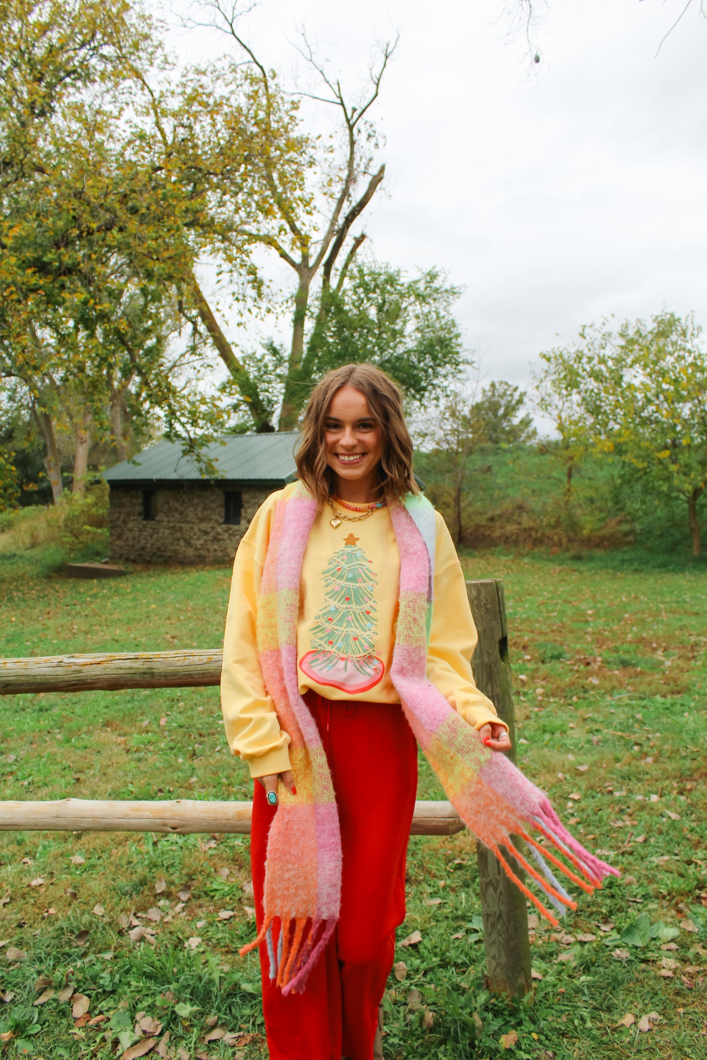 Festive Tree Sweatshirt Yellow