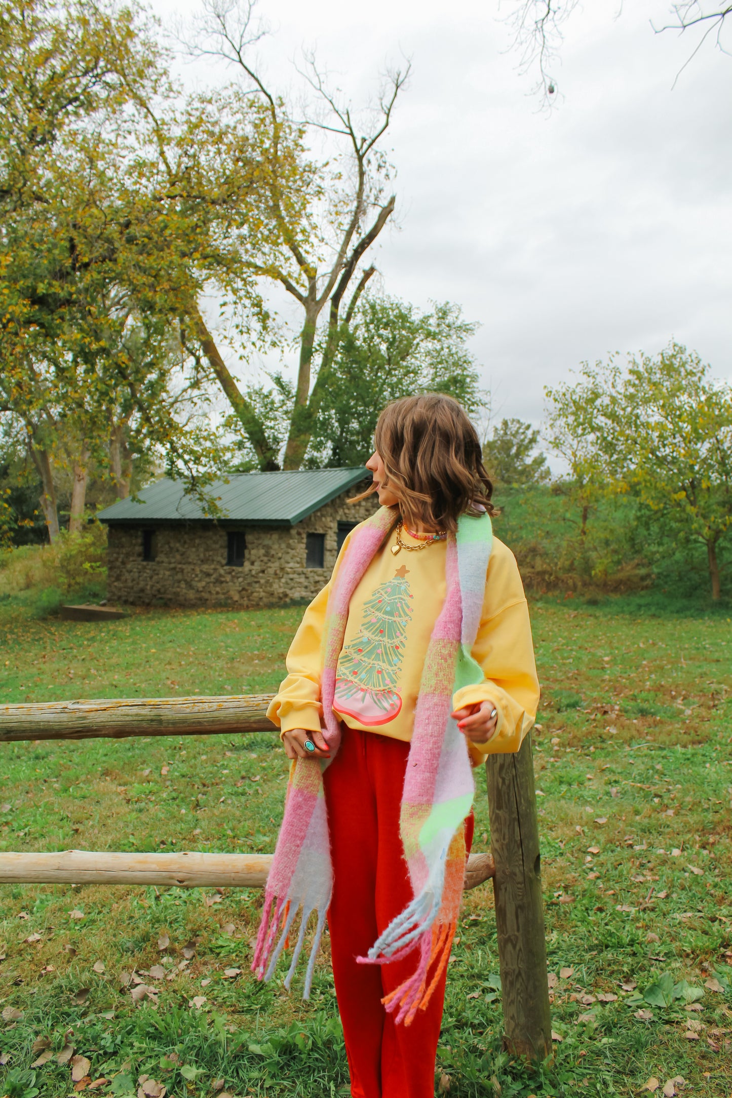 Festive Tree Sweatshirt Yellow