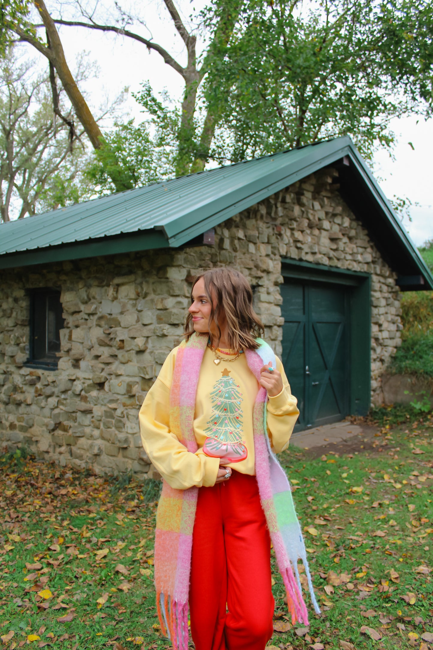 Festive Tree Sweatshirt Yellow