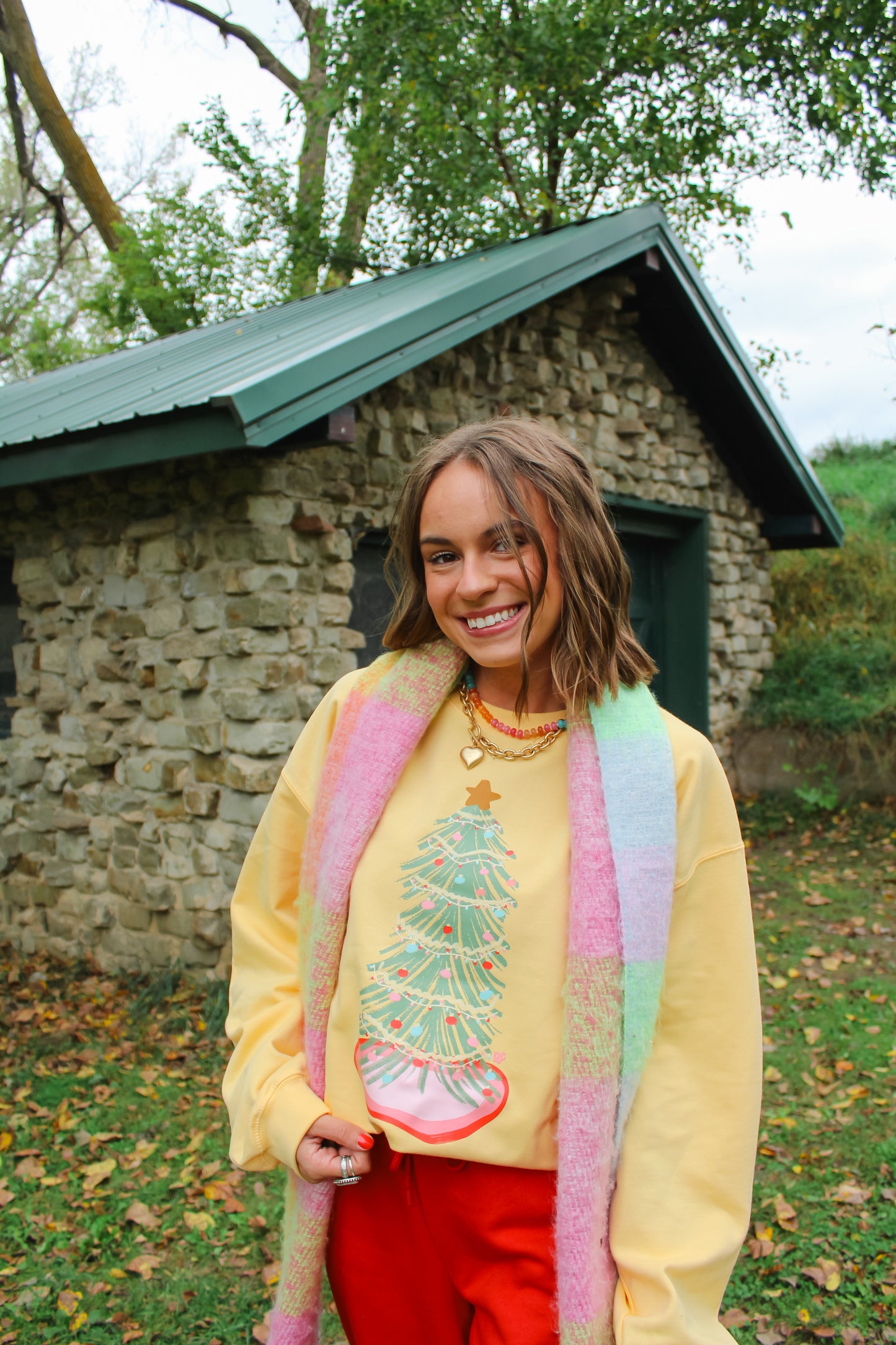 Festive Tree Sweatshirt Yellow