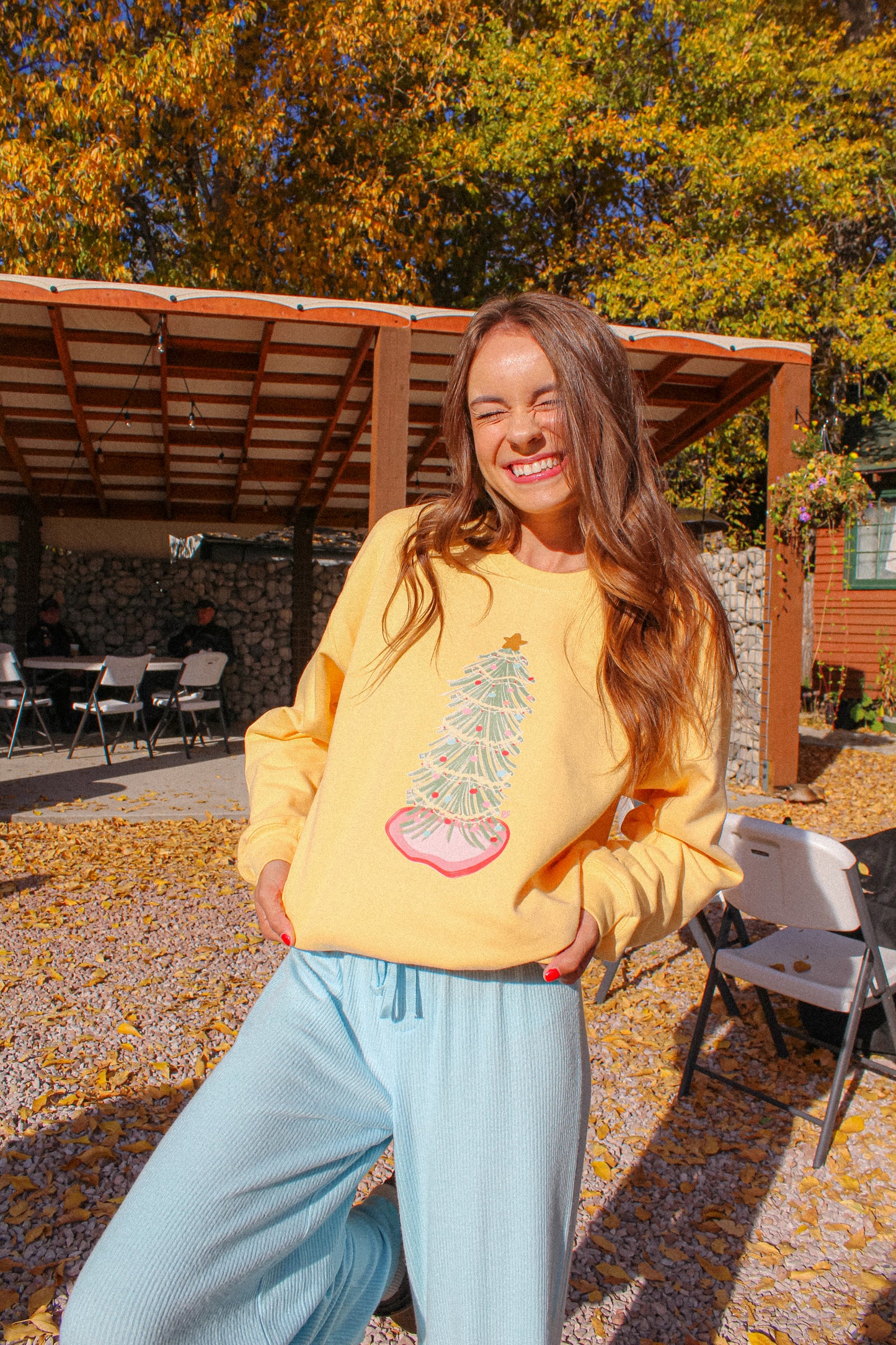 Holly Jolly Tree Sweatshirt Yellow