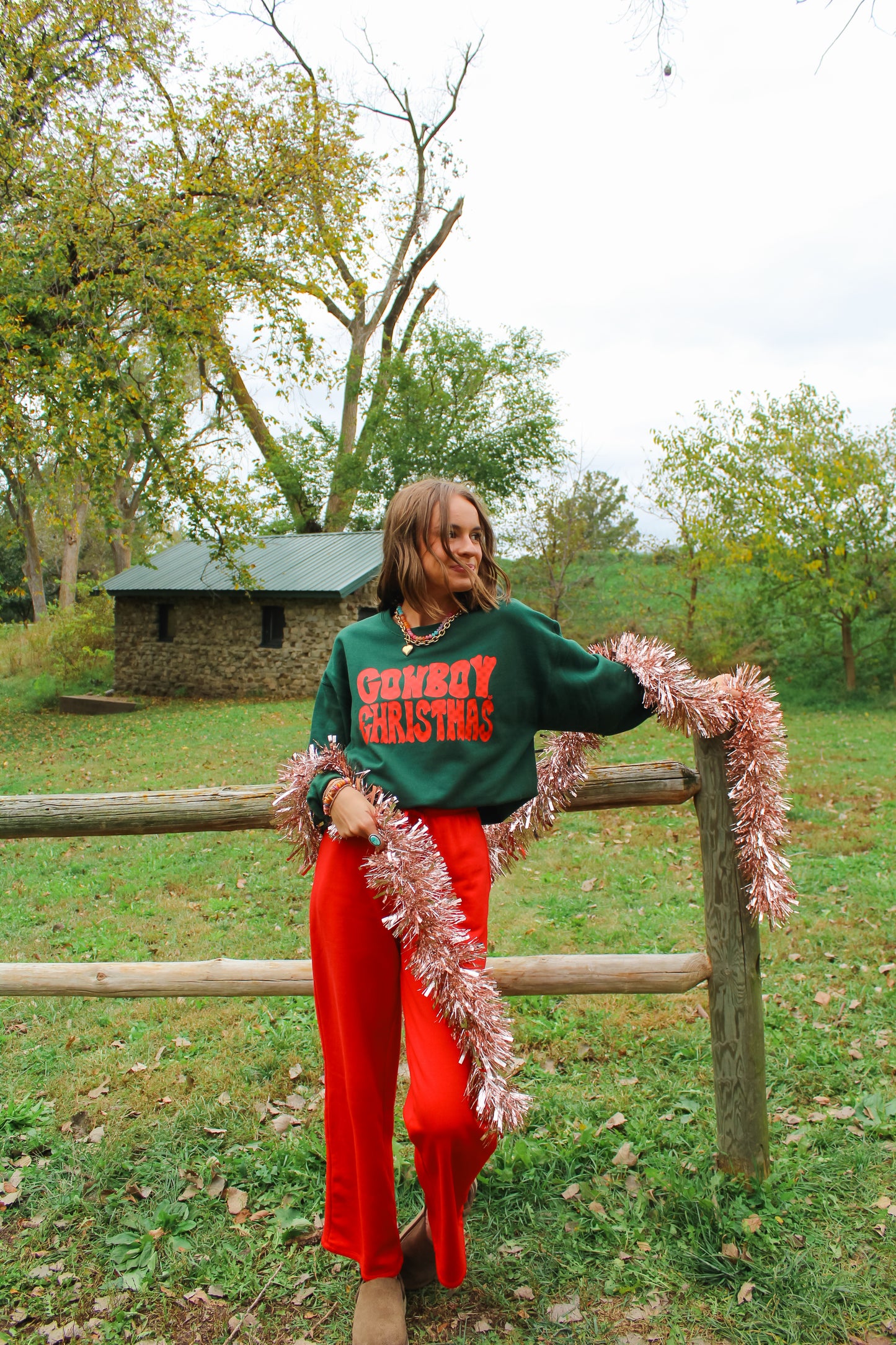 Cowboy Christmas Green Crew