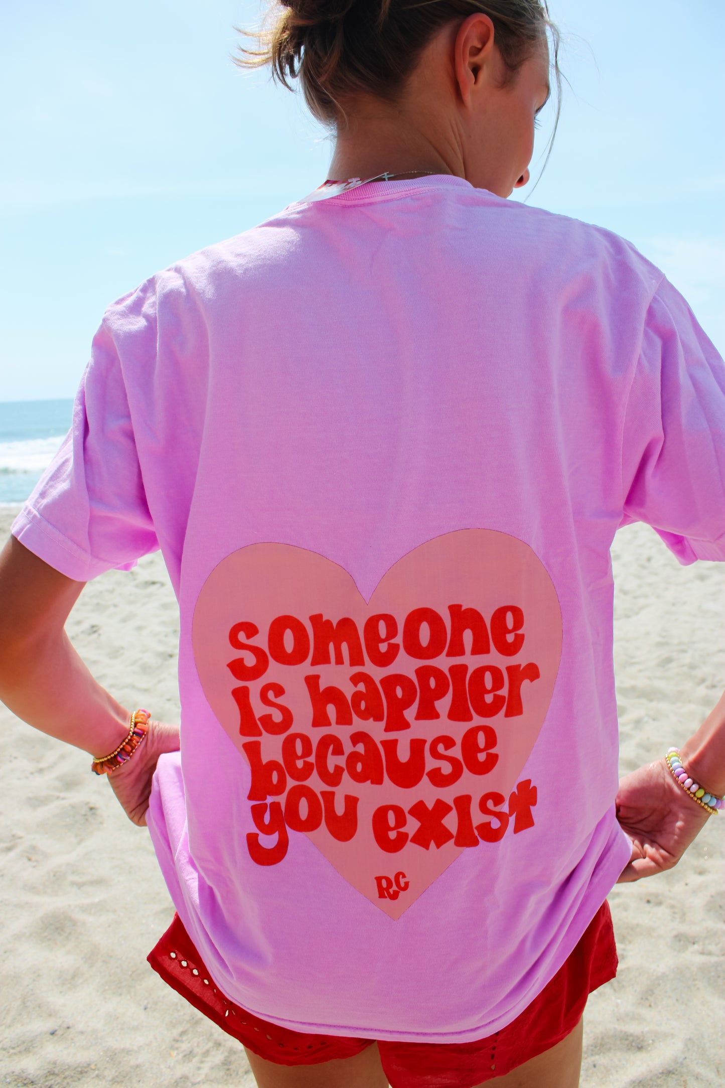 Someone is Happier Neon Violet Tee