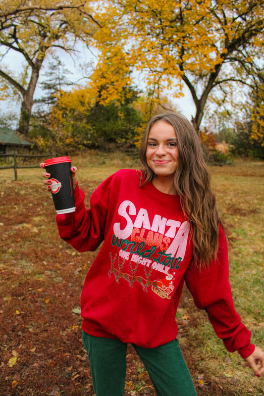 Santa Claus Tour Sweatshirt Red