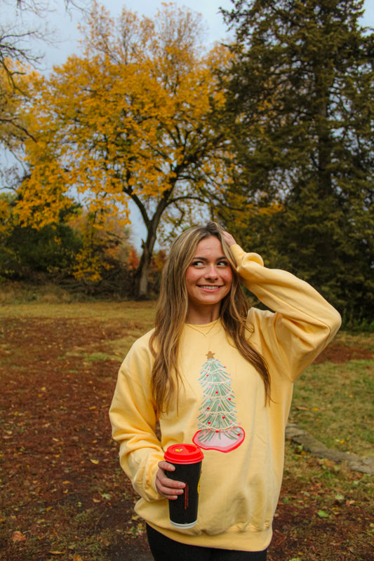 Holly Jolly Tree Sweatshirt Yellow