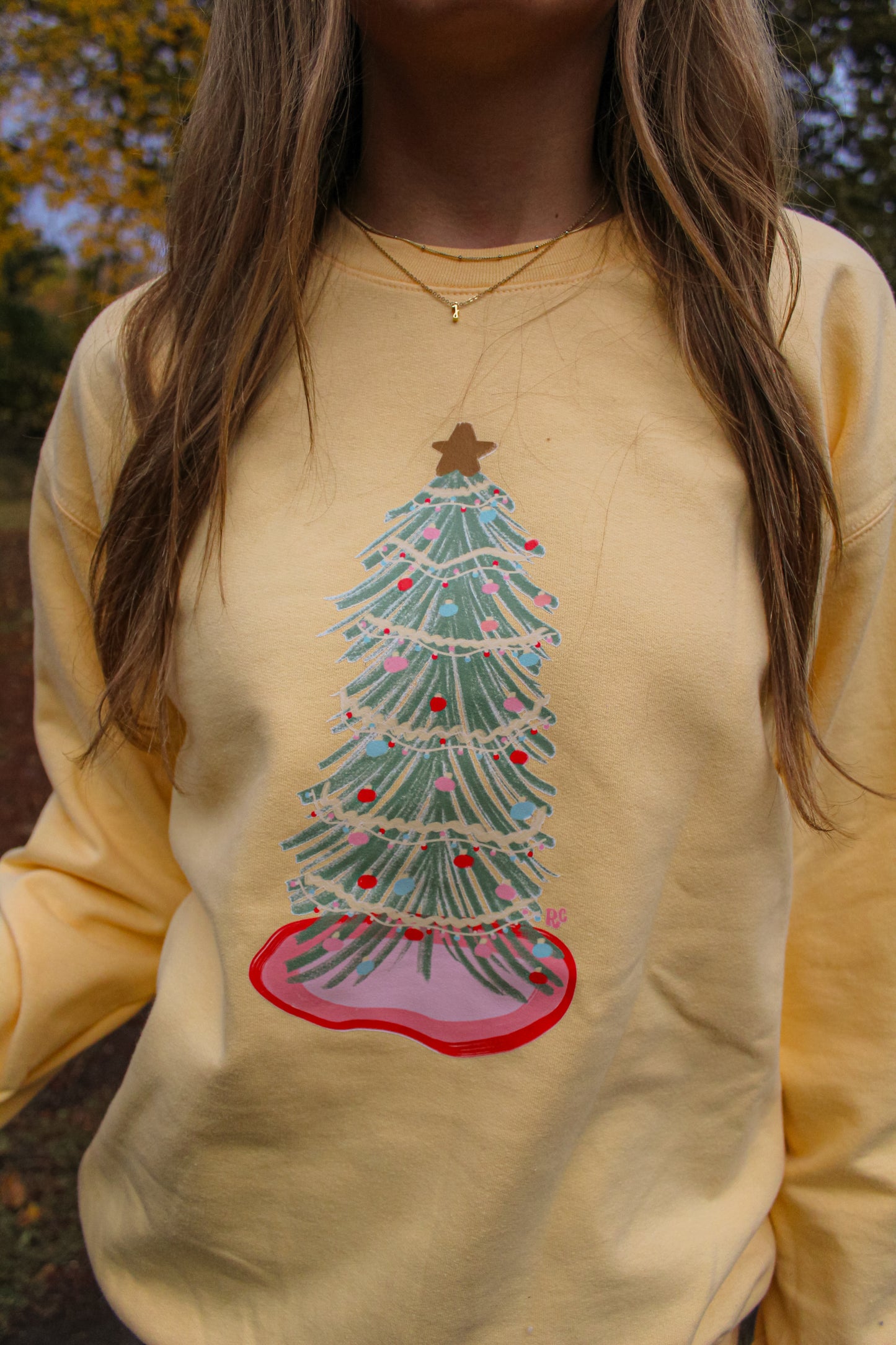 Holly Jolly Tree Sweatshirt Yellow