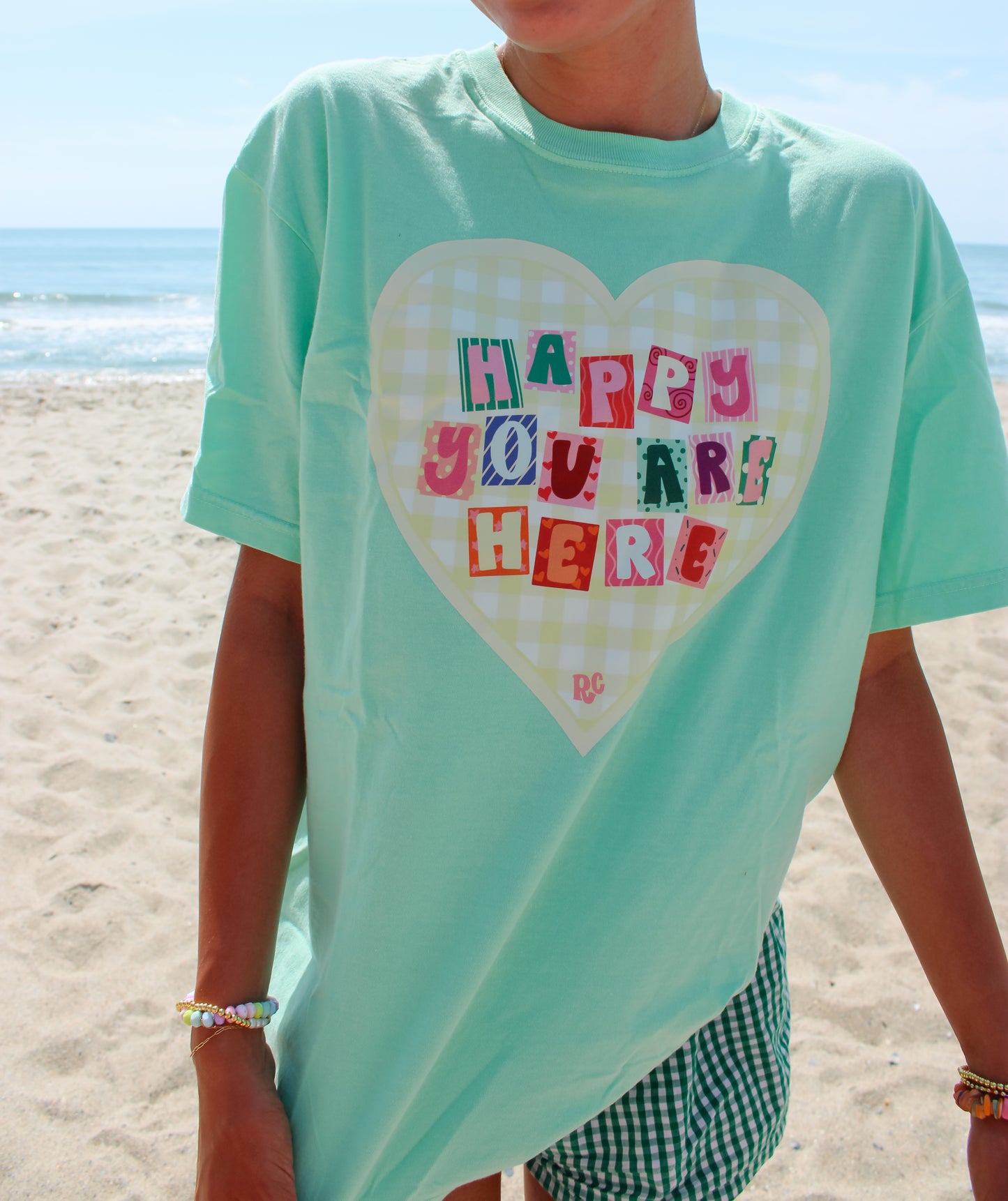 Happy You're Here Island Green Tee