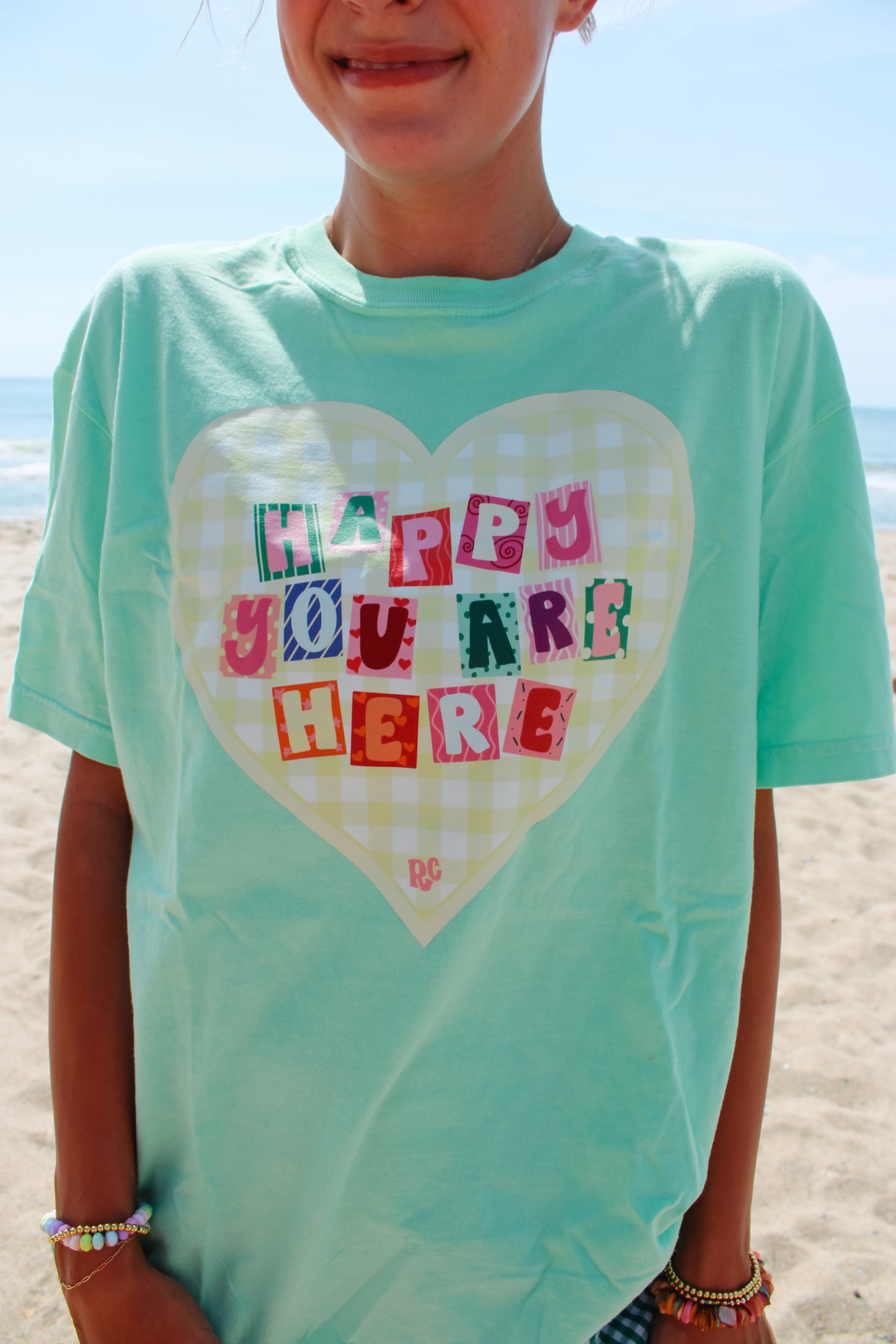 Happy You're Here Island Green Tee