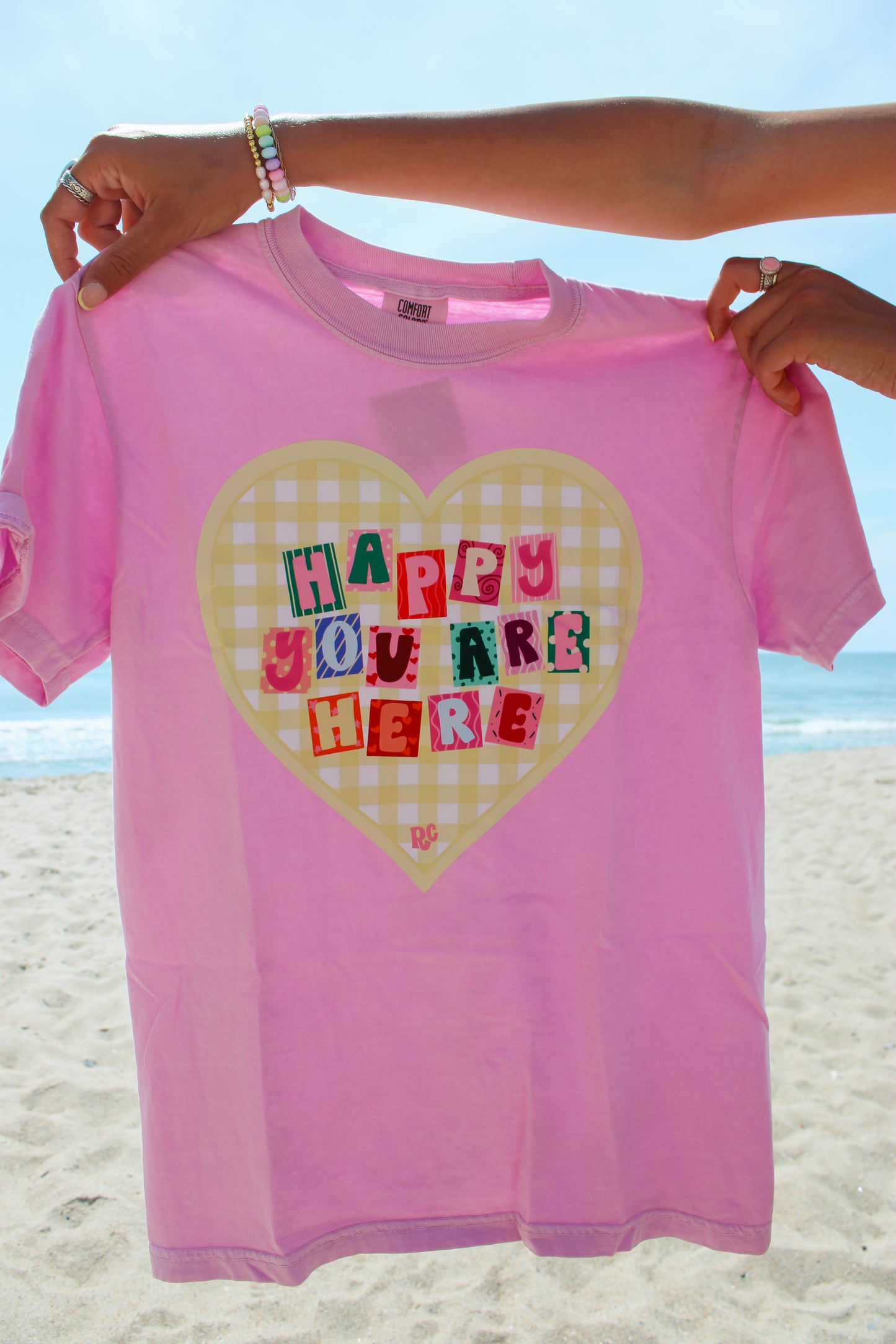 Happy You're Here Rose Tee