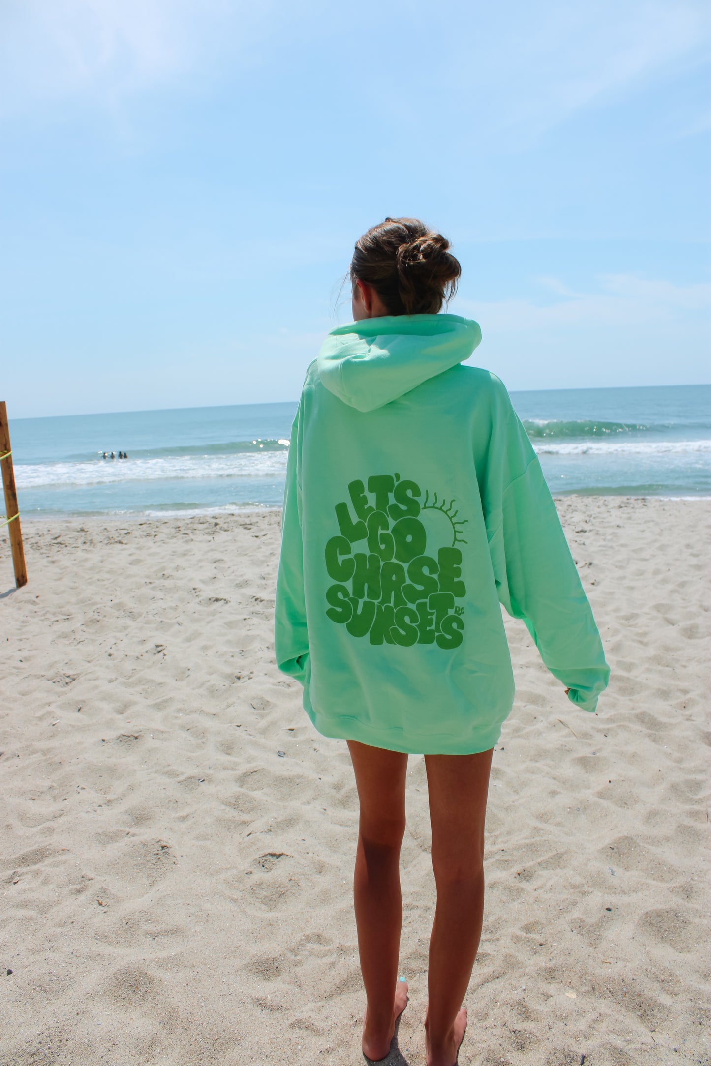 Let's Chase Sunsets Green Hoodie