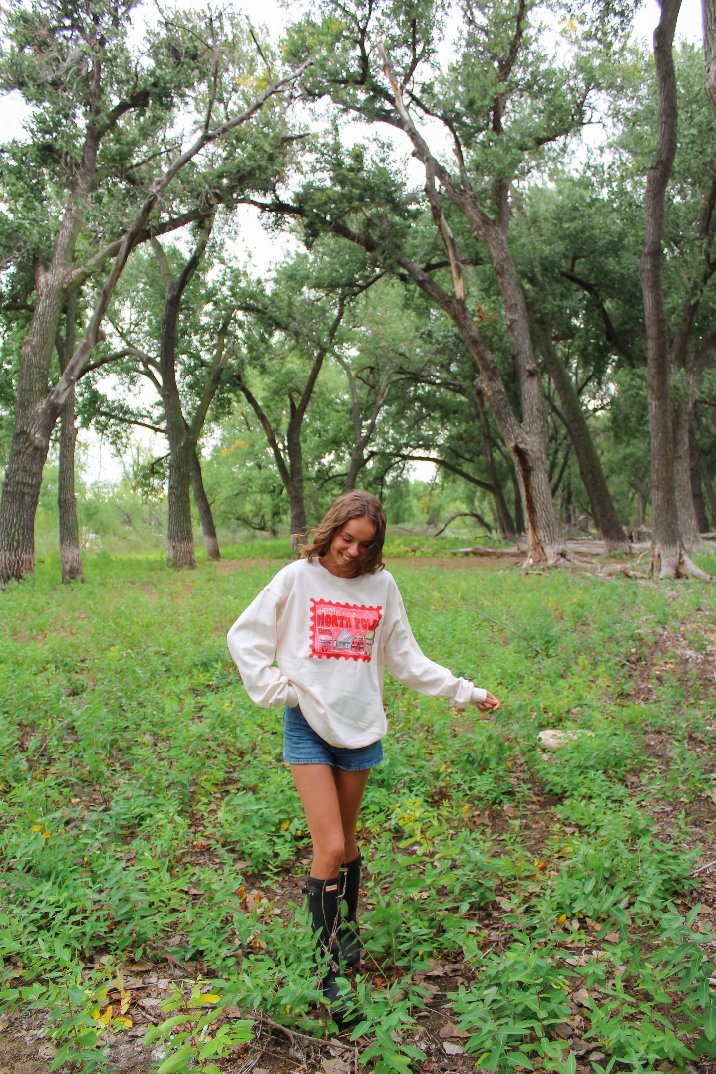 North Pole Stamp Ivory Crew