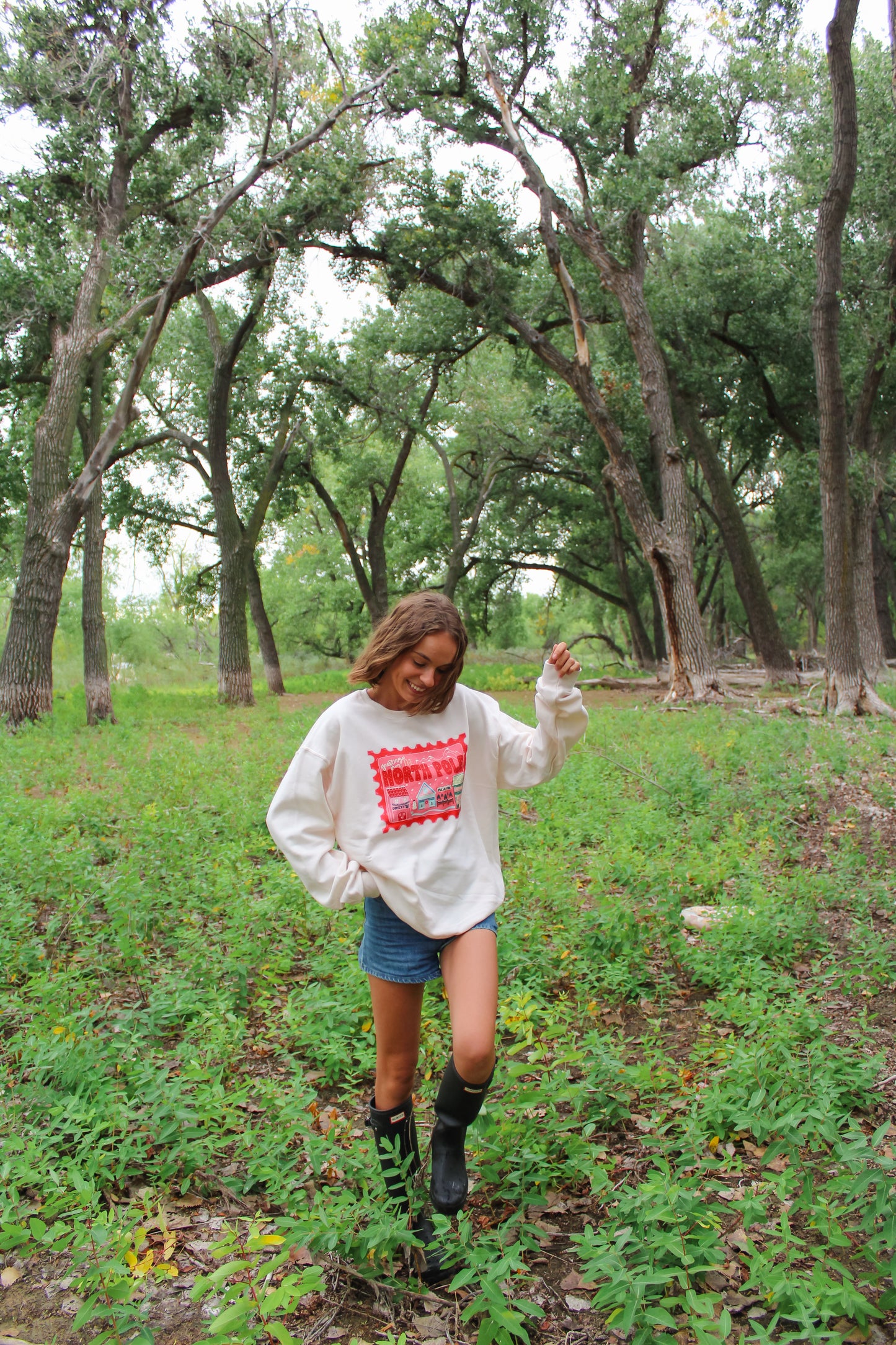 North Pole Stamp Ivory Crew