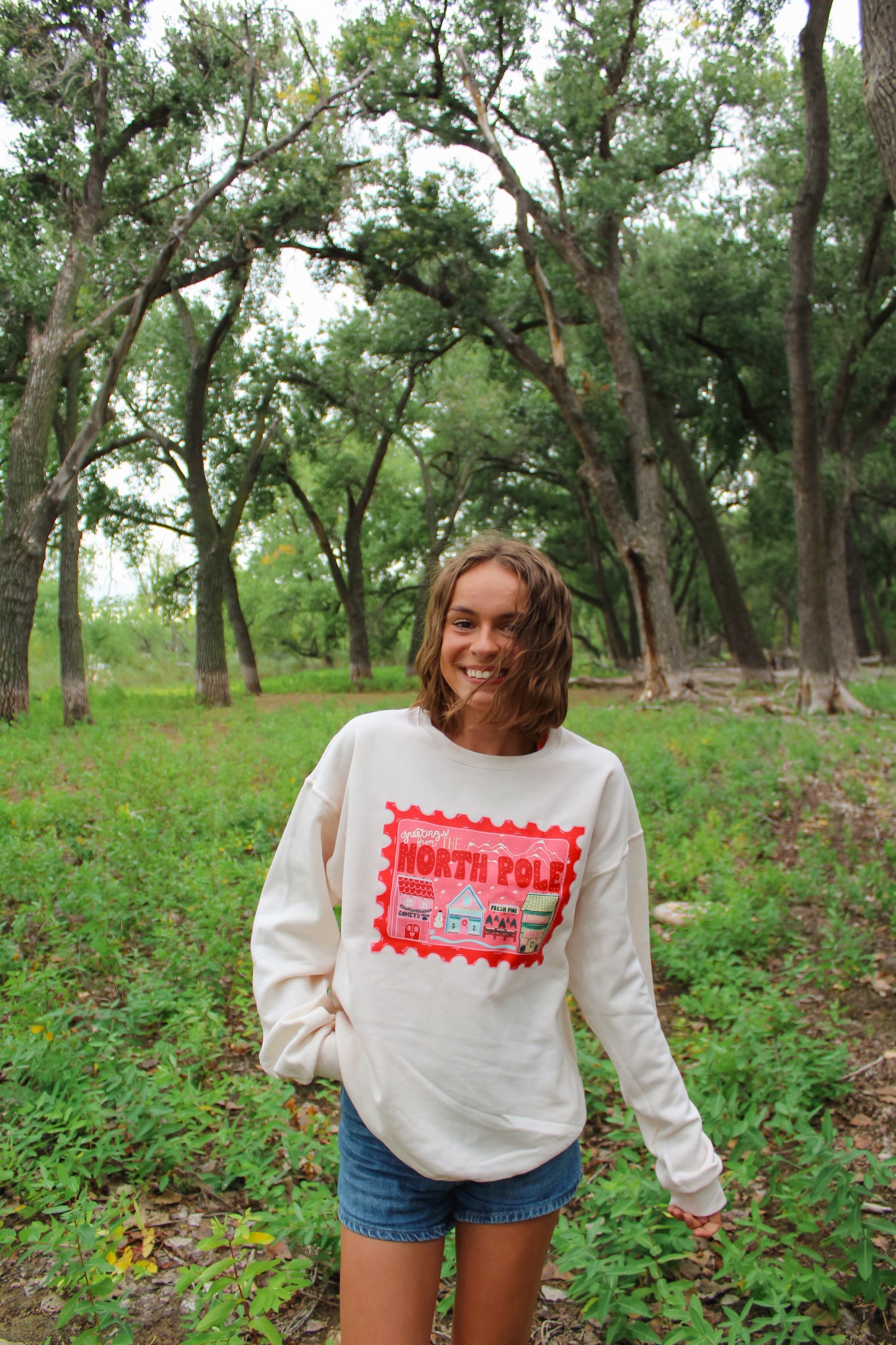 North Pole Stamp Ivory Crew