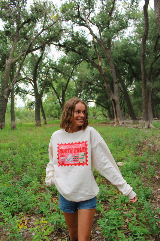 North Pole Stamp Ivory Crew