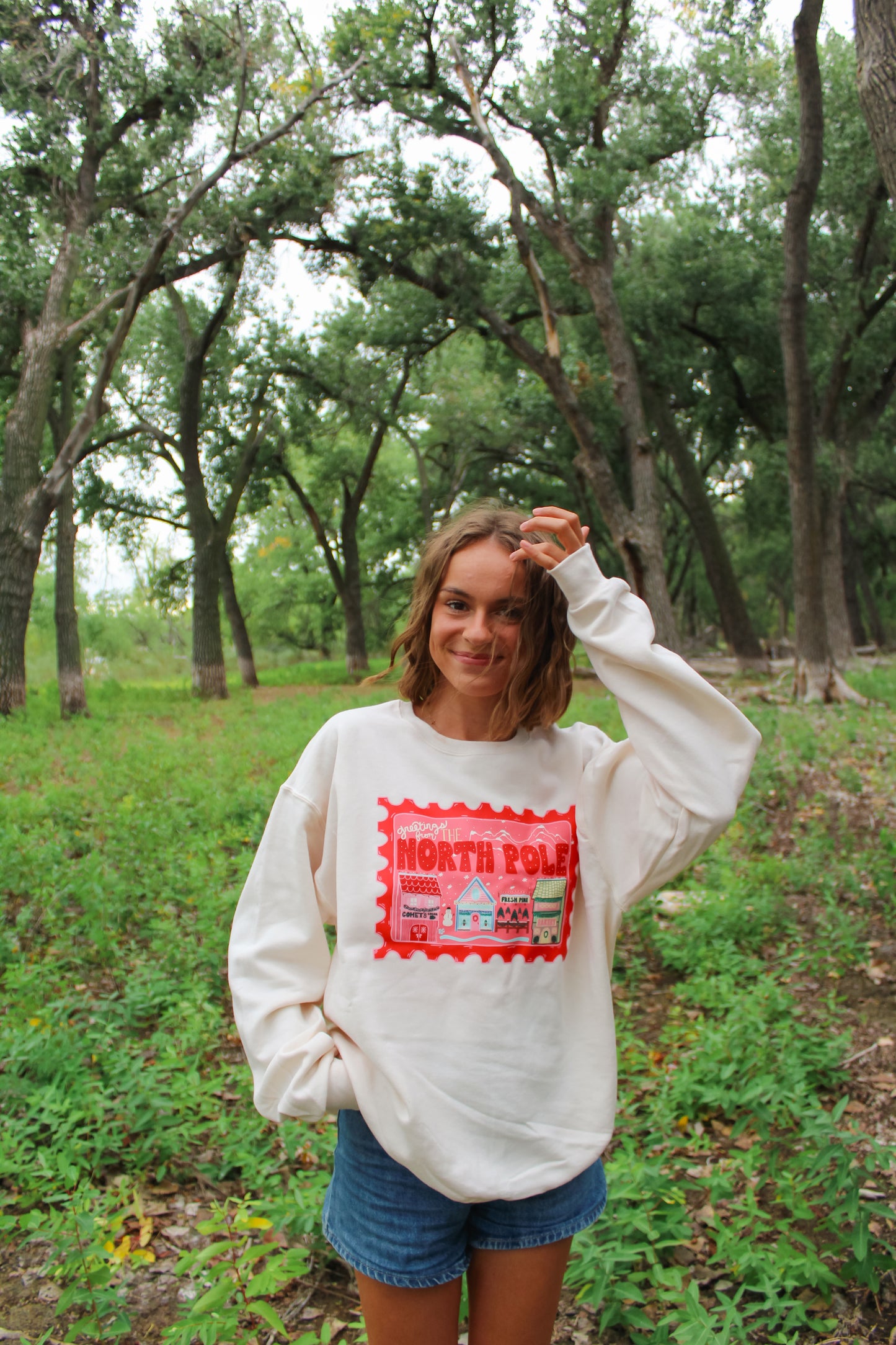 North Pole Stamp Ivory Crew