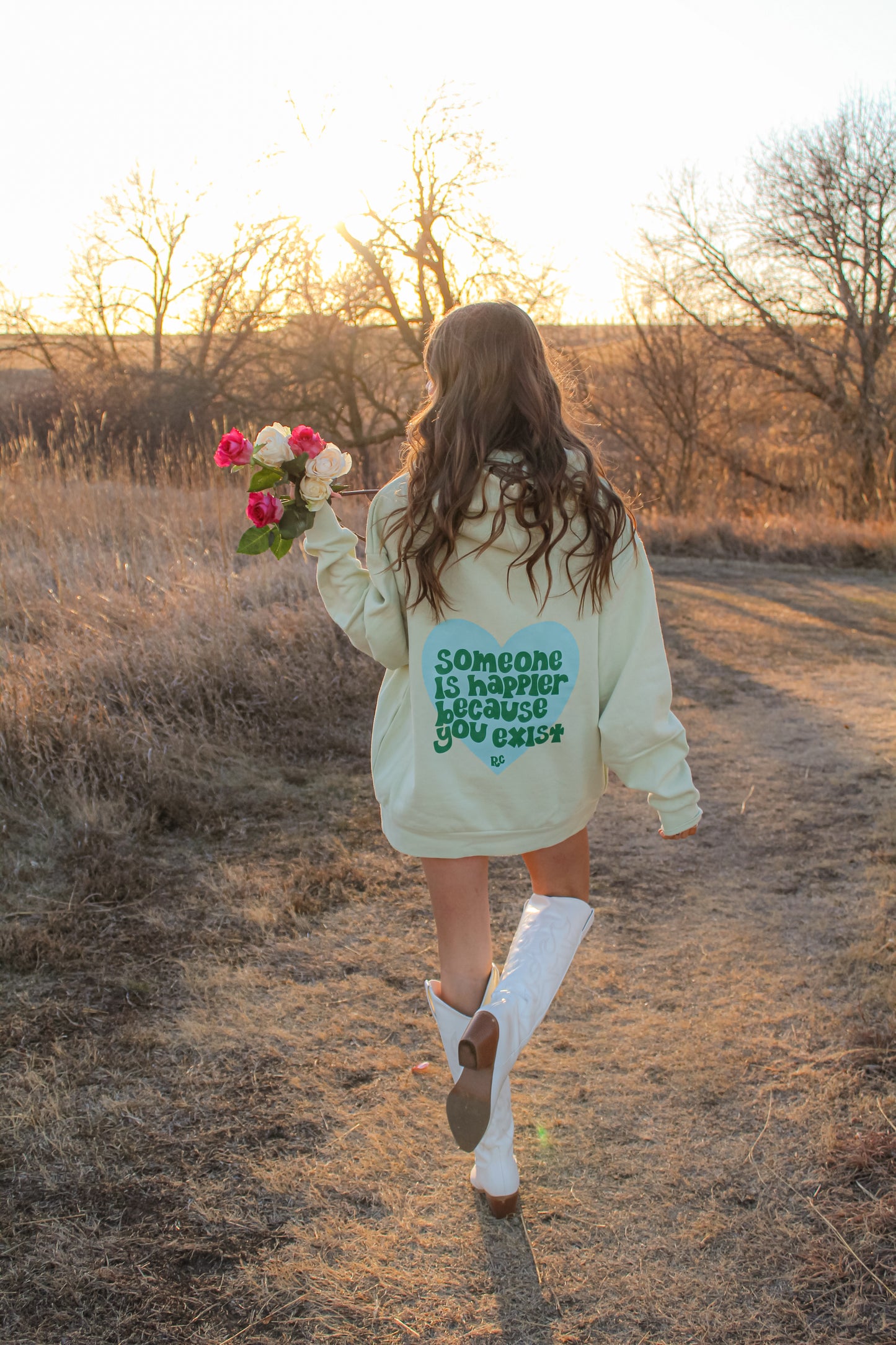 Someone is Happier Because You Exist Lime Hoodie