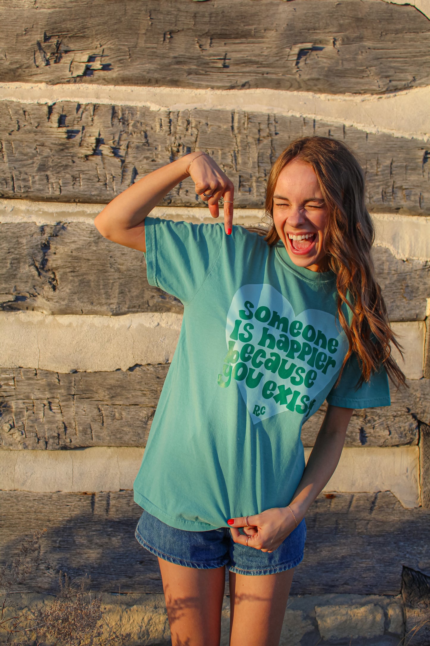 Someone is Happier Because You Exist Seafoam Tee