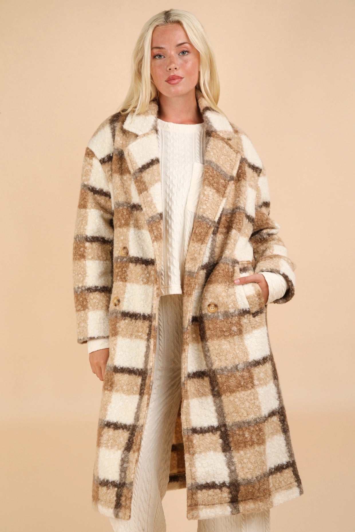 Tenley Oversized Long Coat Tan