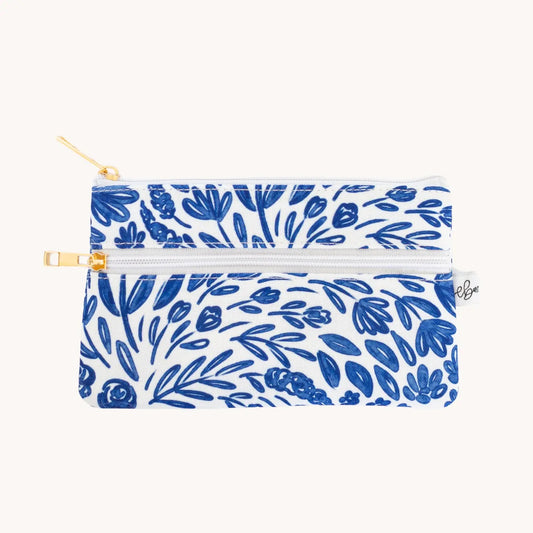 Blue Floral Pencil Pouch