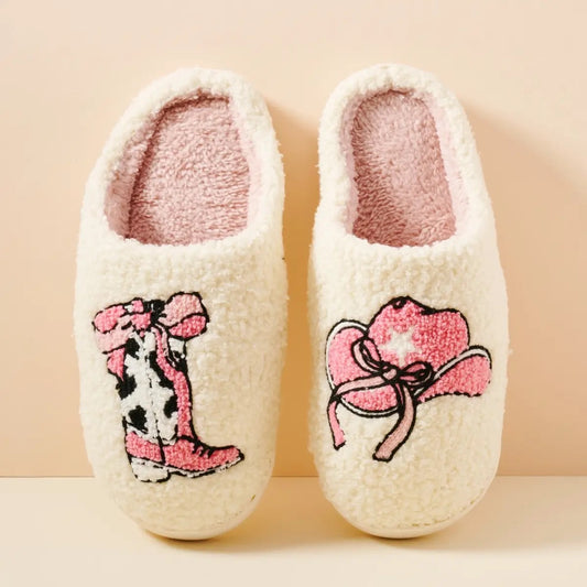 Pink Cowgirl Slippers