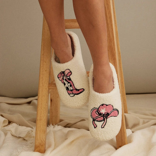 Pink Cowgirl Slippers