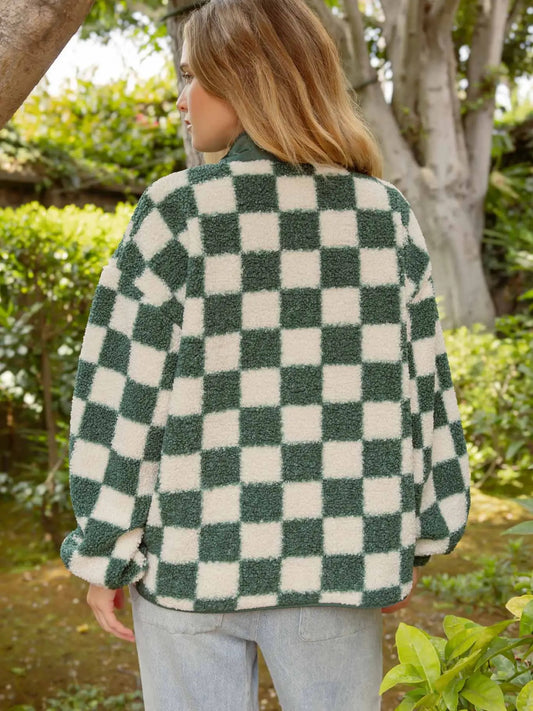 Aurora Checkered Sherpa Green