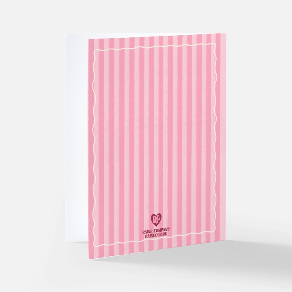 Thank You Striped Card Pink